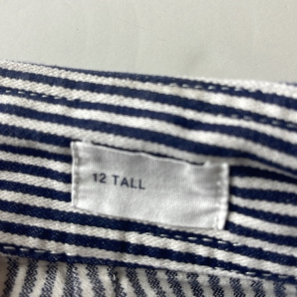 GAP High Rise Blue White Stripe Denim Shorts 12 Tall - Picture 8 of 14